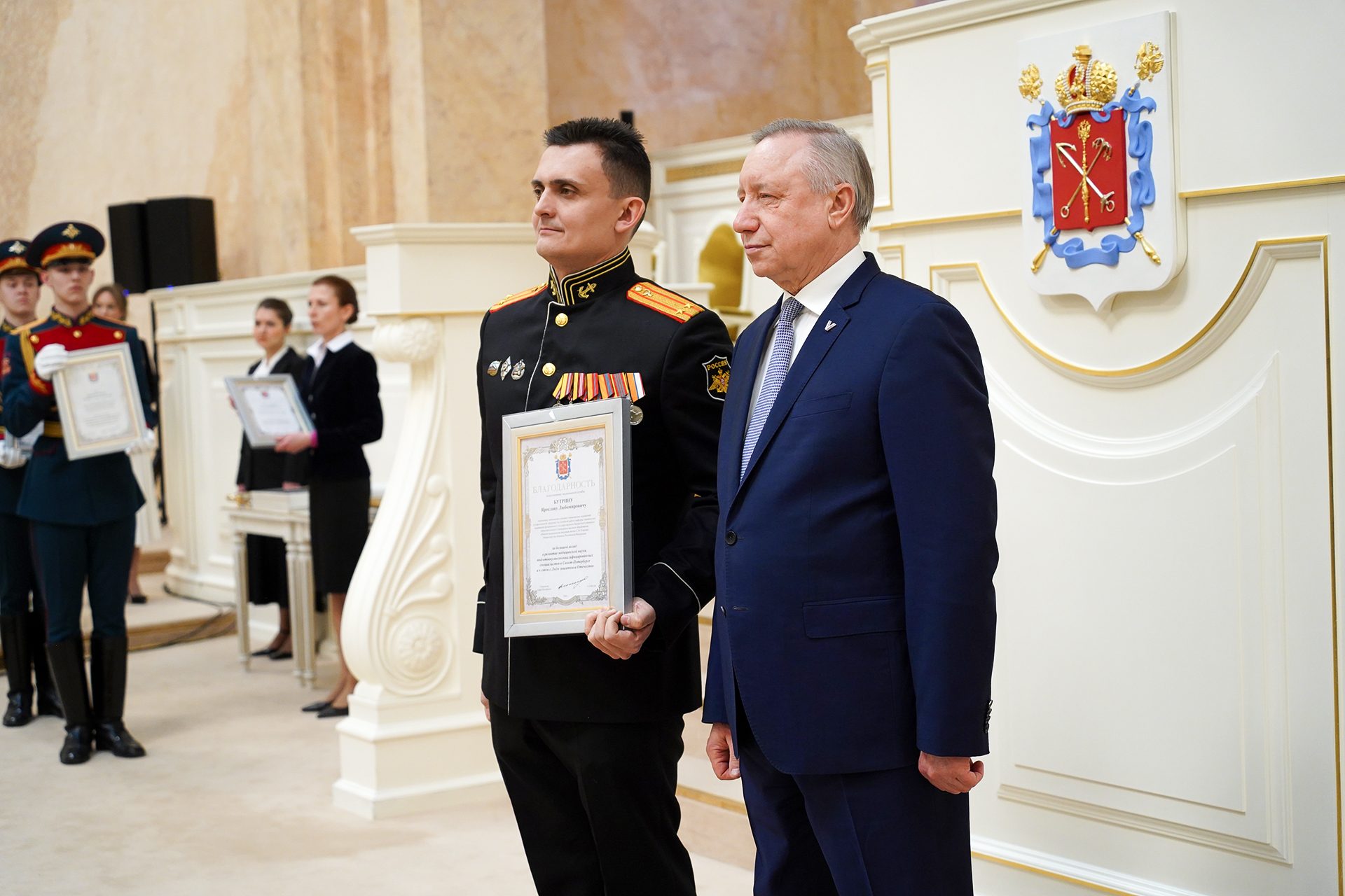 В Мариинском дворце состоялось торжественное чествование защитников Отечества В Мариинском дворце состоялось торжественное чествование защитников Отечества