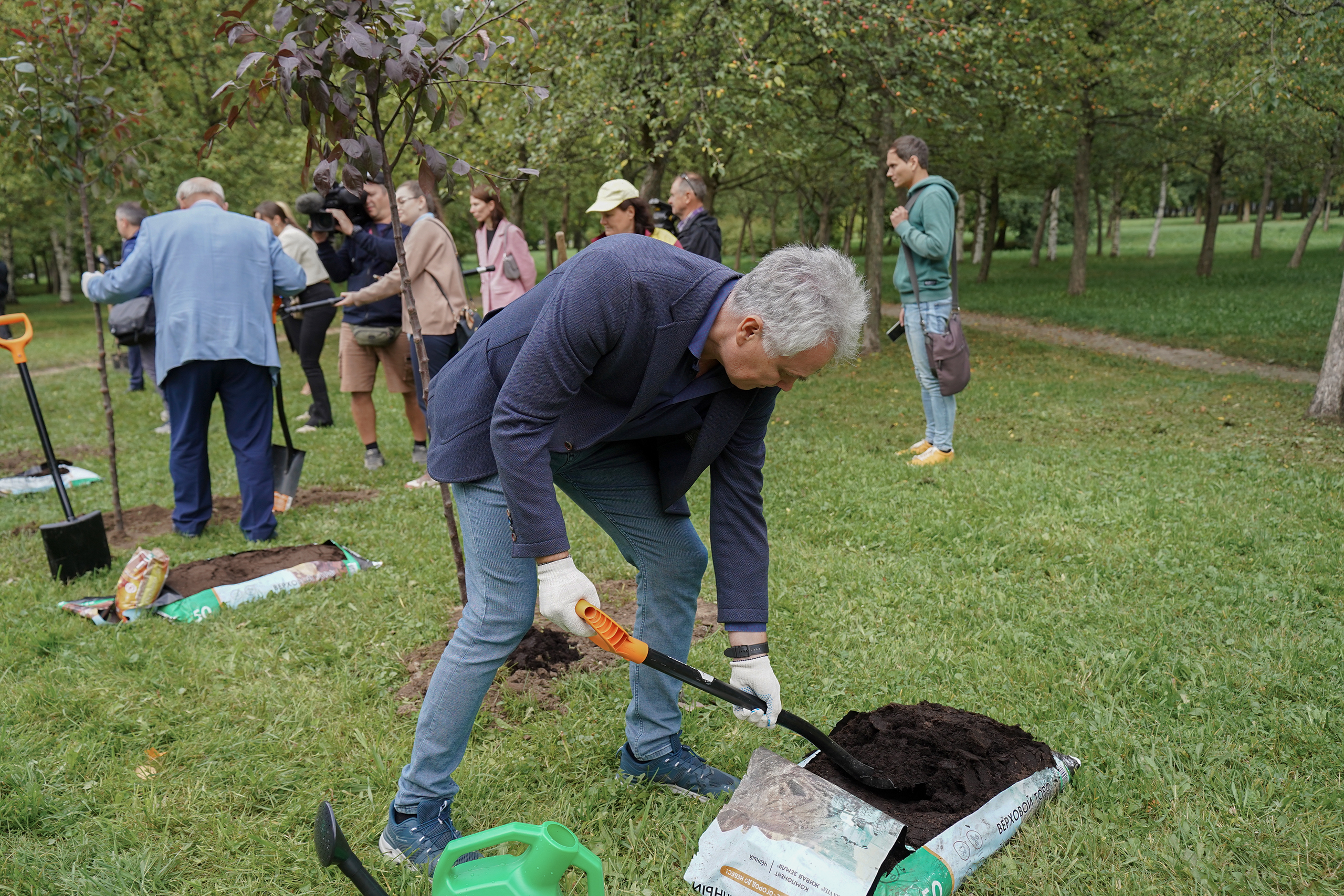 В парке 300-летия Санкт-Петербурга появилась яблоневая аллея в честь юбилея парламента